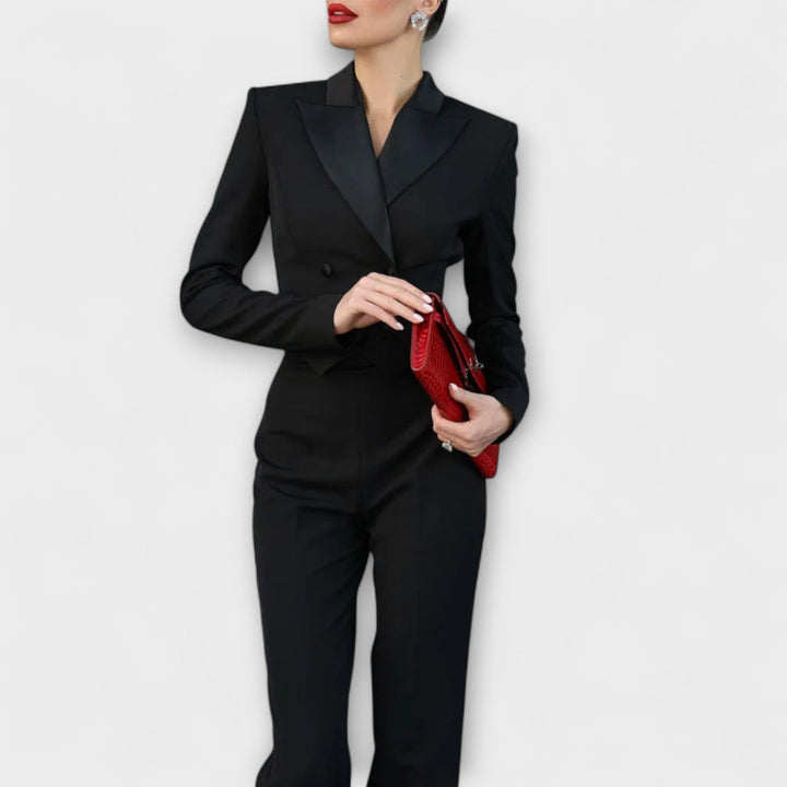 Noa - Perlebesat Rygfri Kort Blazer Sæt