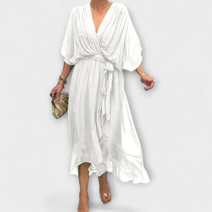 Amoura - V-Neck Chiffon Dress