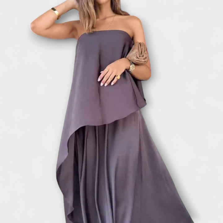 Ruby - Smart ærmeløs bandeau-top med nederdel