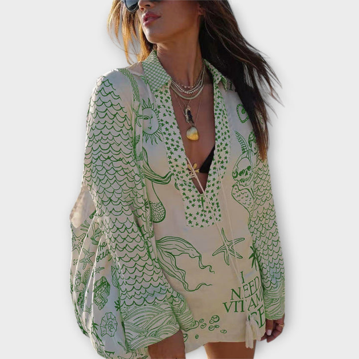 Liv - Satin Fringed Shirt and Shorts Set