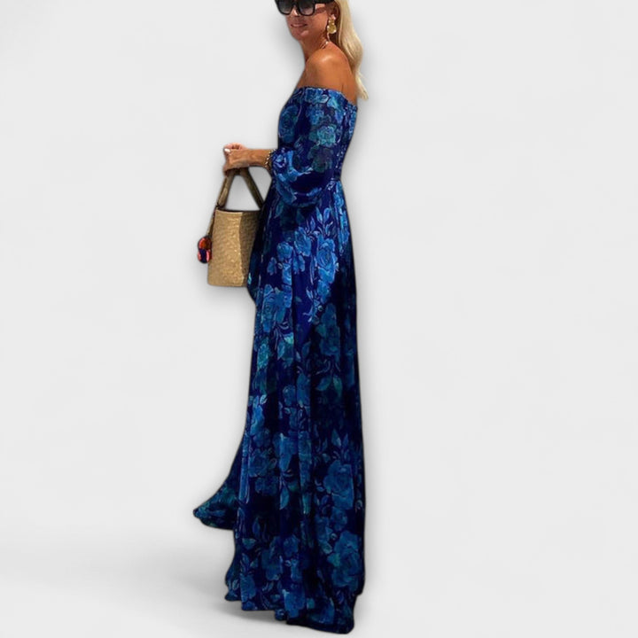 Juniper - Off-Shoulder Floral Smocked Maxi Dress