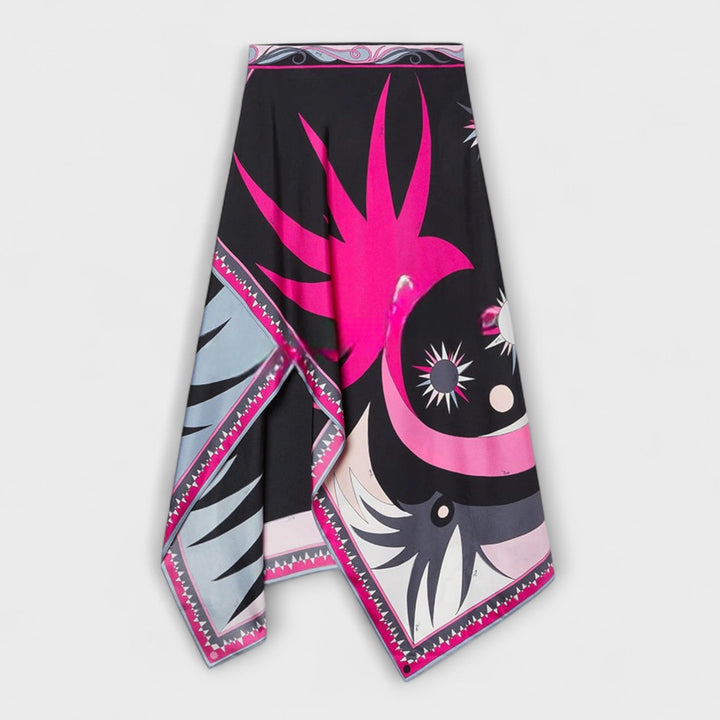 Everly - Halterneck Top og Asymmetrisk Midi Nederdel Sæt