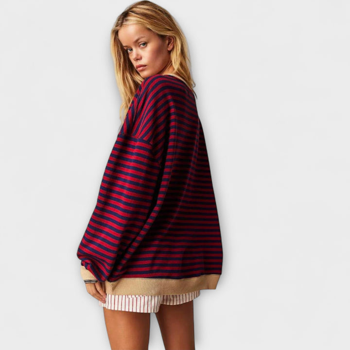 Mary - Striped Oversized Cardigan