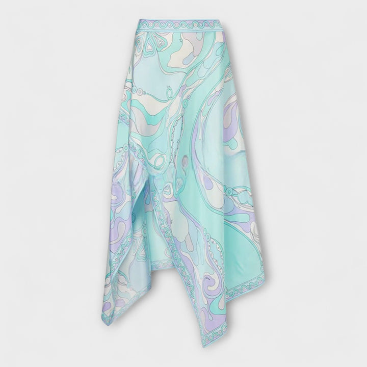 Everly - Halterneck Top og Asymmetrisk Midi Nederdel Sæt