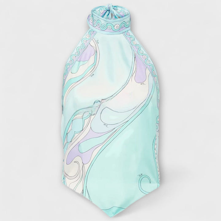 Everly - Halterneck Top og Asymmetrisk Midi Nederdel Sæt