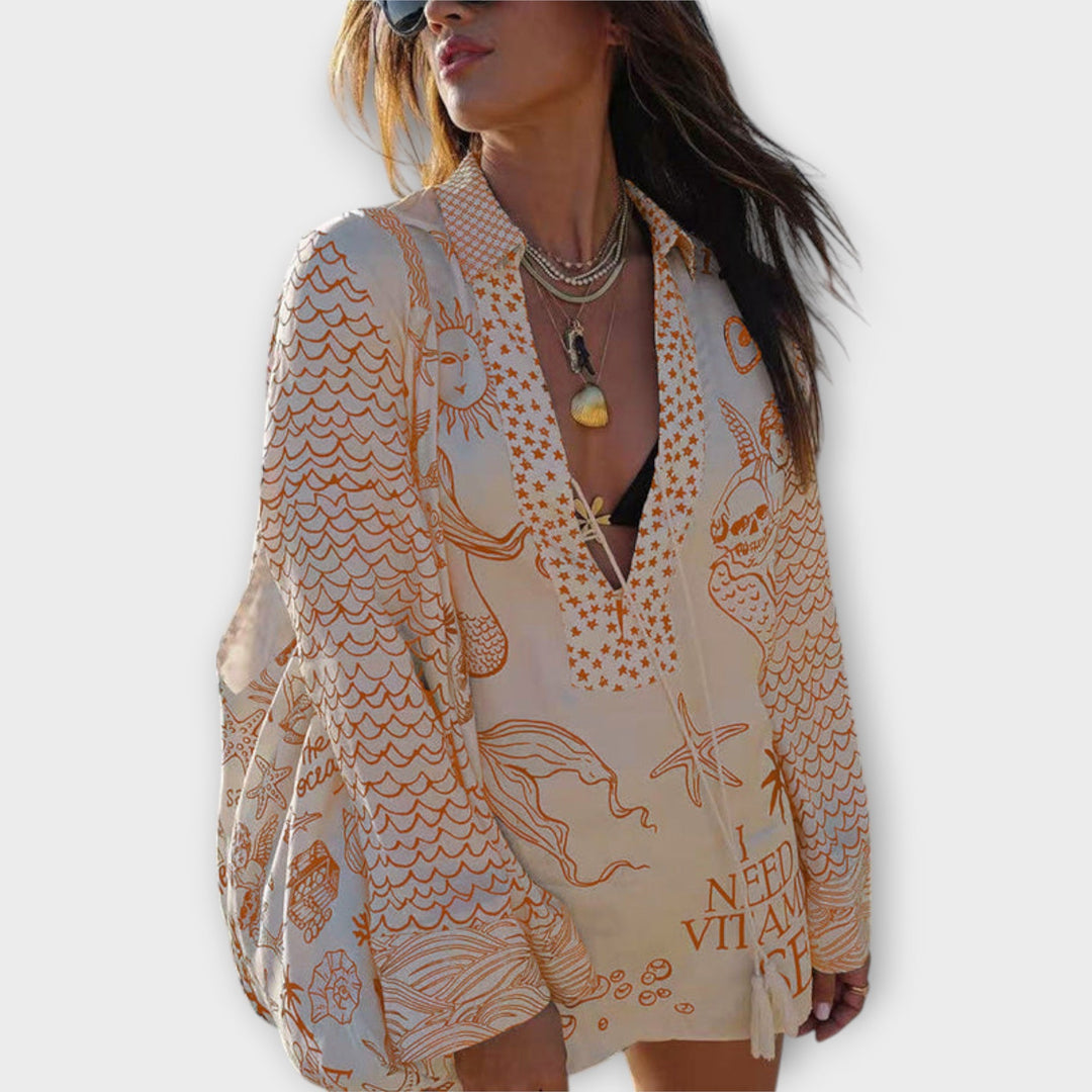 Liv - Satin Fringed Shirt and Shorts Set