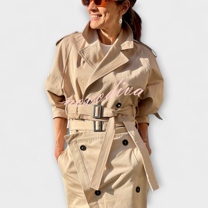 Lyra - Chic Midi Skirt Jacket with Pockets