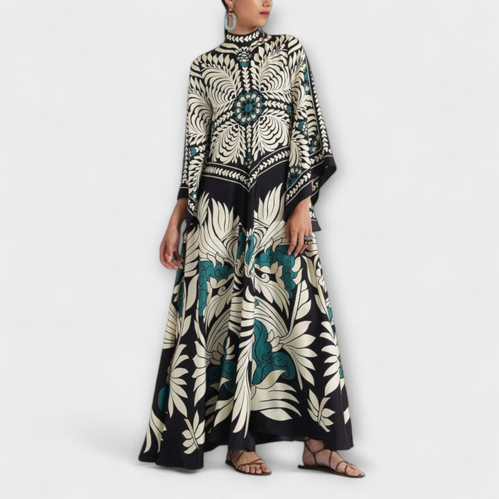 Giselle - Elegant Maxikjole med Blomsterprint