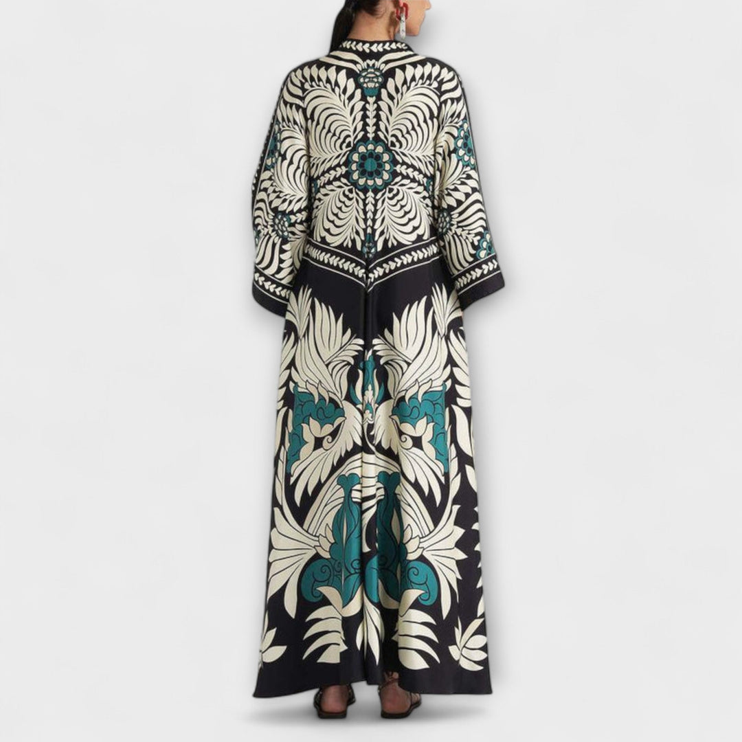 Giselle - Elegant Maxikjole med Blomsterprint