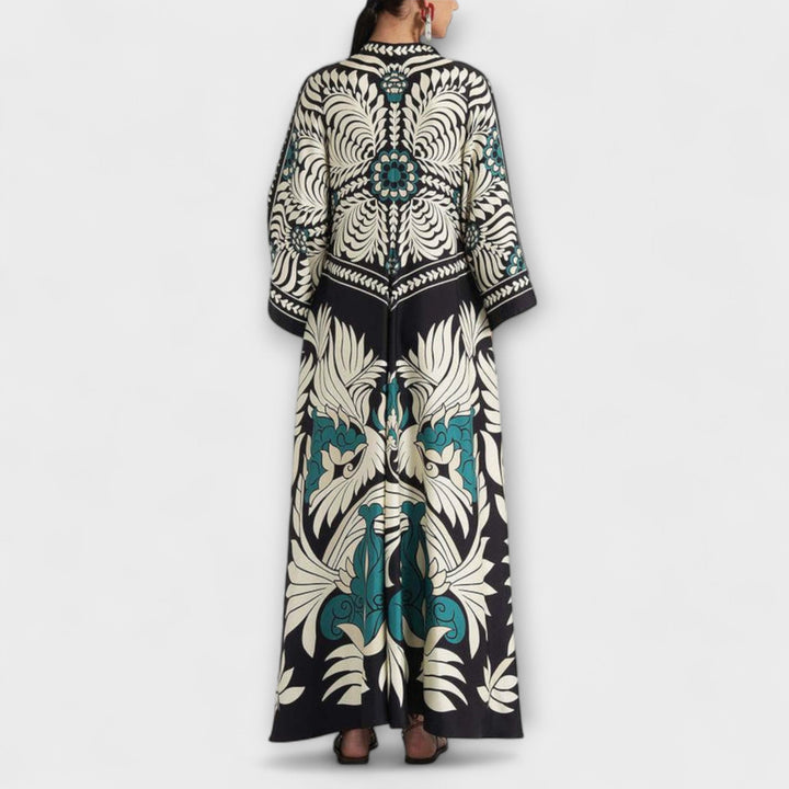 Giselle - Elegant Maxikjole med Blomsterprint