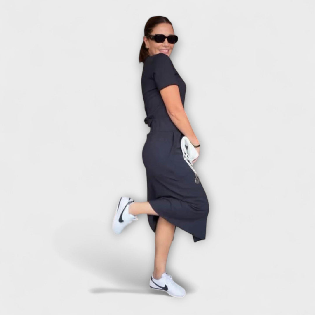 Danielle - Chic V-Neck Top with Skirt