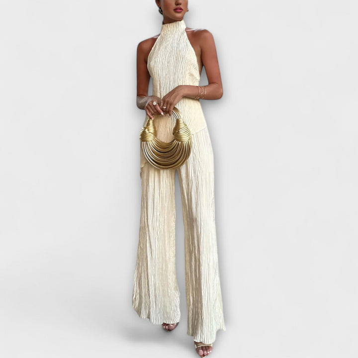 Pilarica - Elegant Asymmetrical Pleated Set
