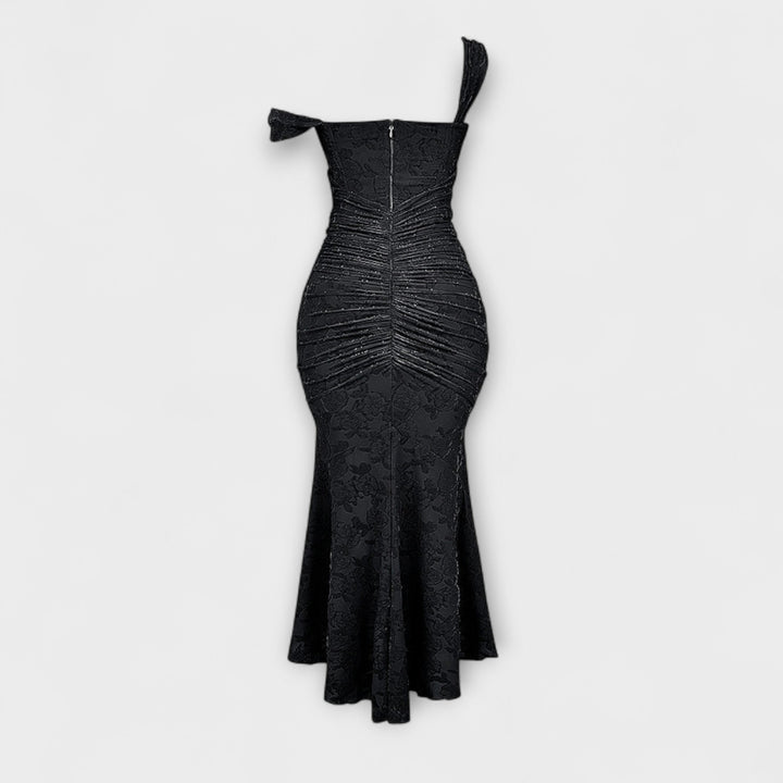 Renske - Elegant Lang Kjole med Raffineret Korsetdesign