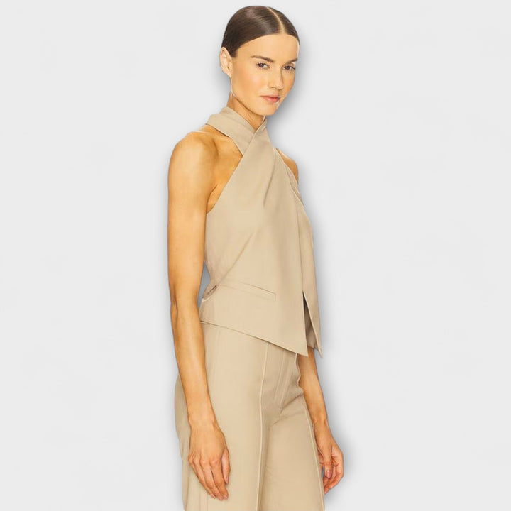 Juni - Crisscross Halter Neck Tank Top